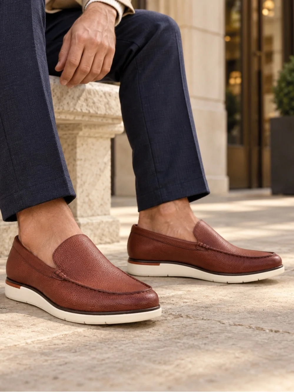 Allen Edmonds Carson Venetian Loafers Men’s 12 EEE Chili Leather Hybrid Slip-On